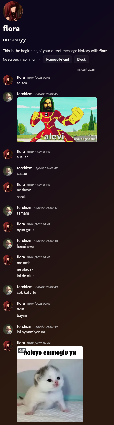 first messages from discord gang
