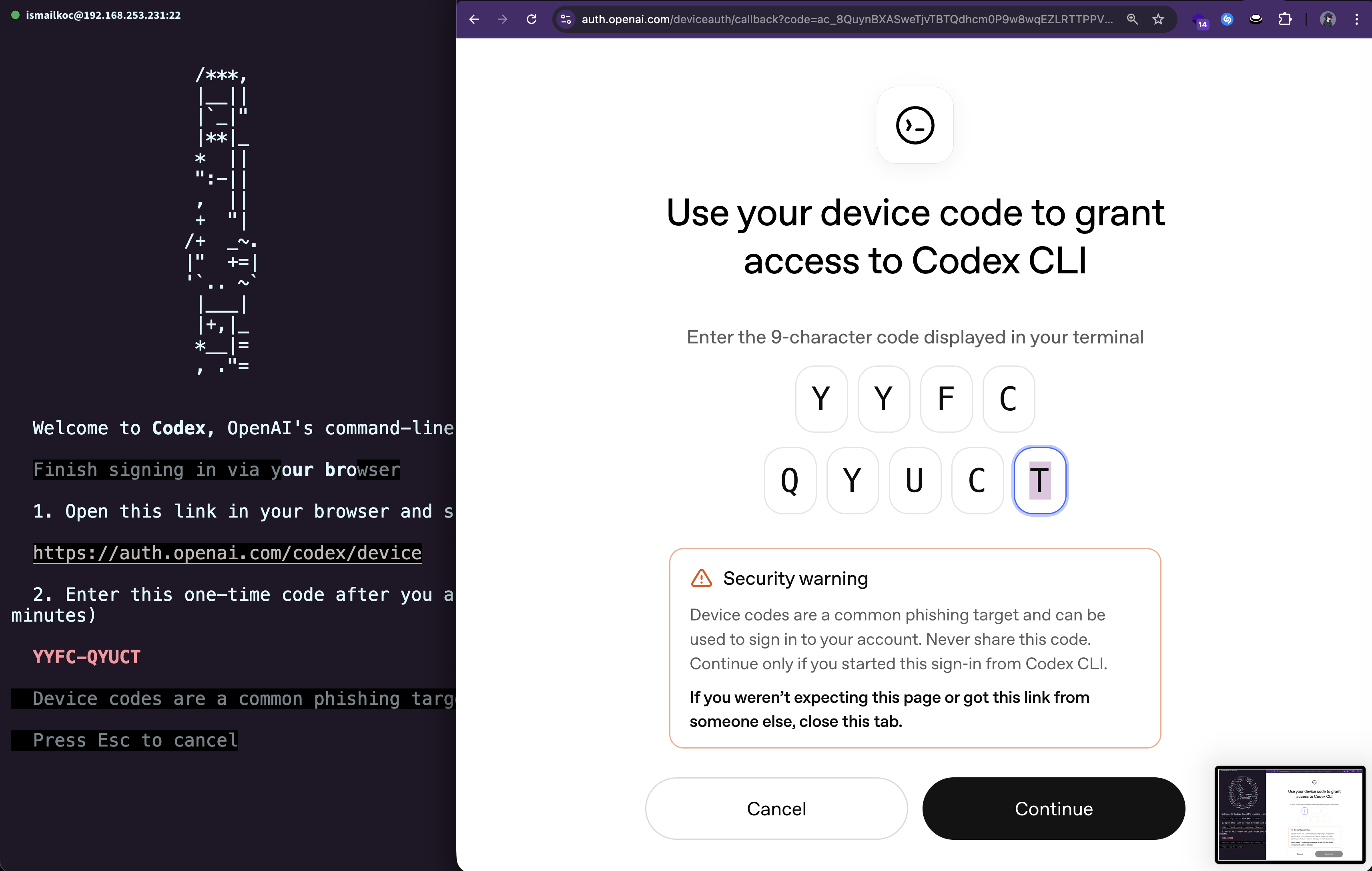 Successful authentication bypass
